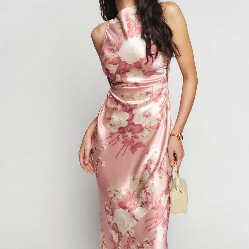 COPY - REFORMATION - Cassette silk dress in Bellini